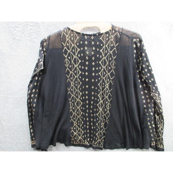 NWT Free People New Romantics Mesh Poncho Black Gold Size XS MSRP$148.00 - Picture 13 of 13